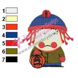 Stan at Haloween South Park Embroidery Design